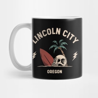 Vintage Surfing Lincoln City, Oregon Mug